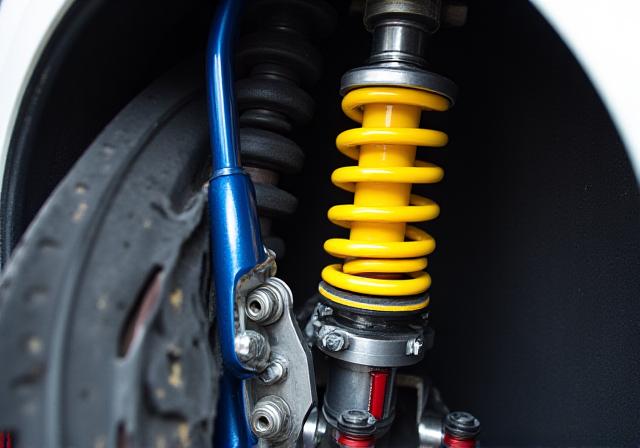 Suspensión Coilover de alto rendimiento instalada en un coche